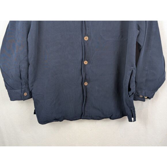 Tommy Bahama Silk Shacket w/ Pockets Navy Blue Men's Size Medium - Picture 4 of 13